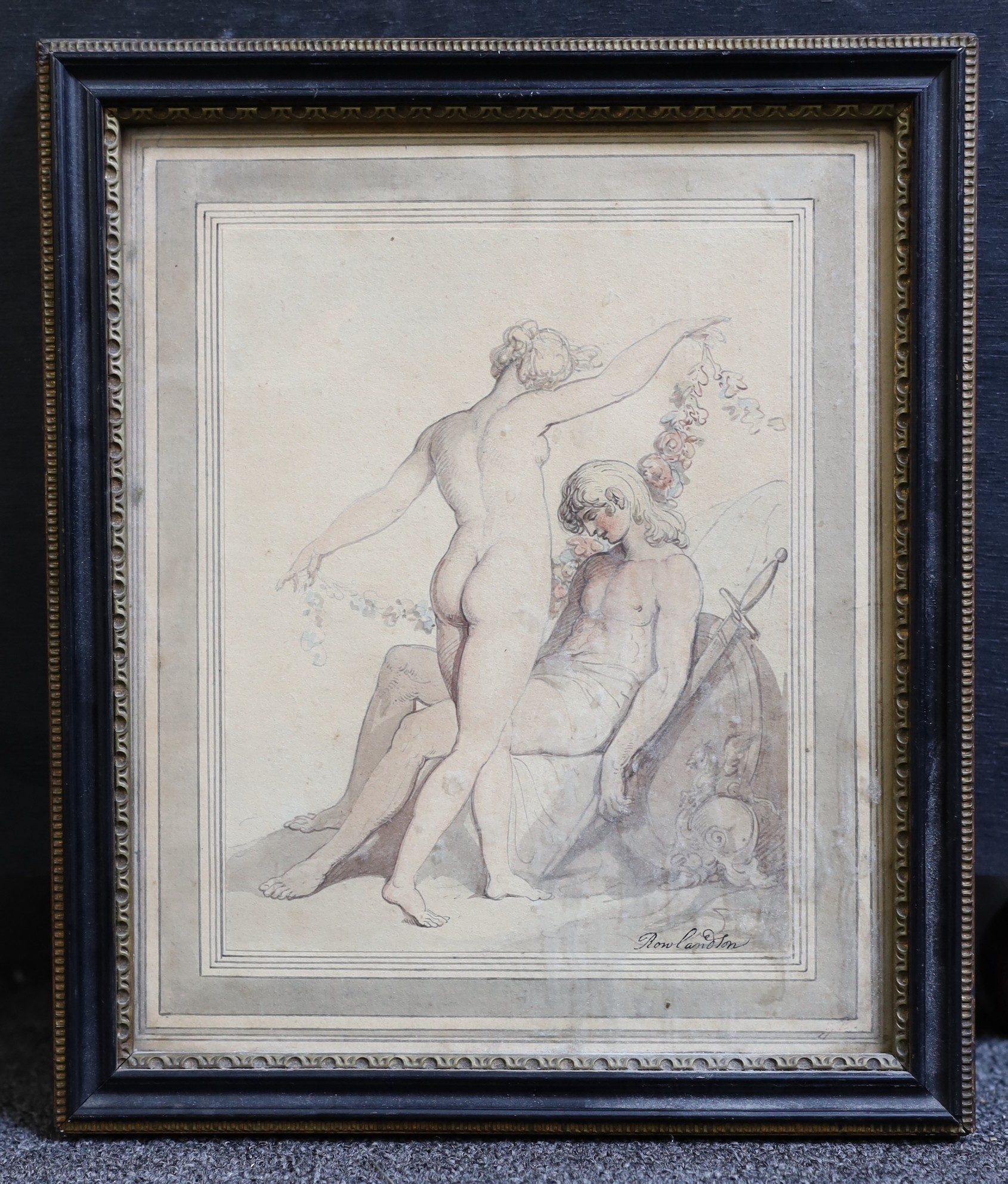 Thomas Rowlandson (1757–1827), 'Venus and Adonis', ink and watercolour, 20 x 15.5cm